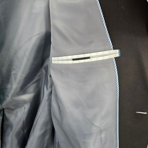 JM Haggar Suit Coat Jacket 48L Black Classic Fit Single Breast Vent Professional - Picture 8 of 12